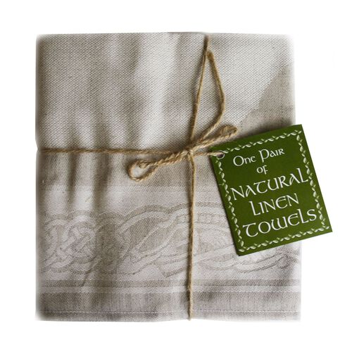 Irish Memories Natural Linen Printed Tea Towel
