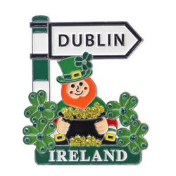 Souvenir Leprechaun Crystal Magnet