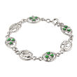 Irish Memories Bracelet Rhodium Oval Claddagh & Enamel