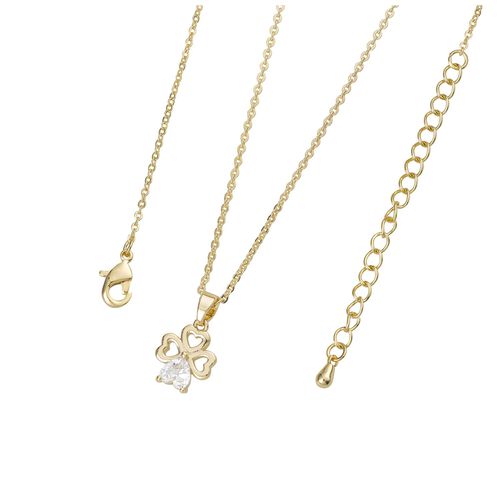 Trinity White Shamrock Pendant Necklace