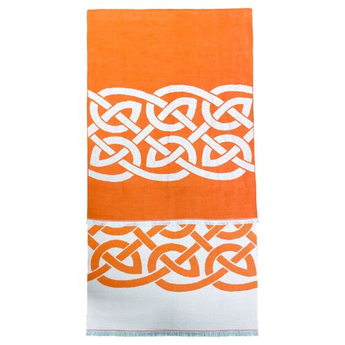 Book of Kells Celtic Orange & Grey Reversible Scarf