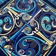 Book of Kells Large Blue & Lemon Celtic Square Scarf