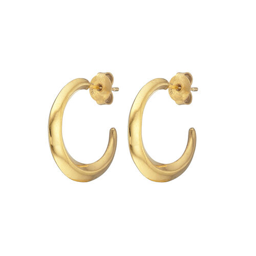 Loinnir Jewellery Torc Sterling Silver Hoop Earrings 18ct Gold
