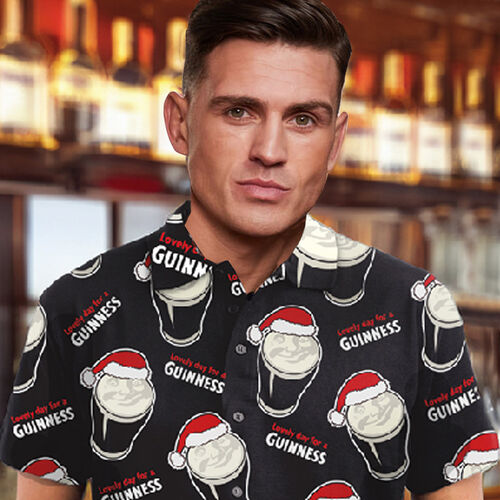 Guinness Smiley Pint Santa Shirt XS