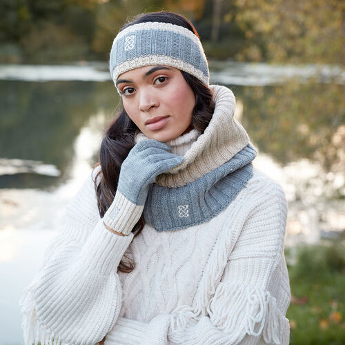 Patrick Francis Patrick Francis Grey Cream Knit Headband One Size
