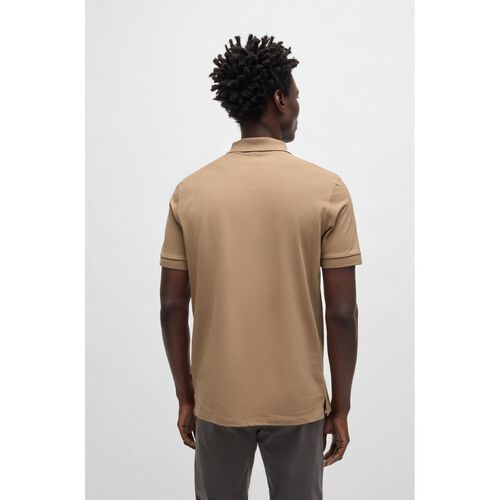 Boss Pallas Regular-fit polo shirt in cotton Beige