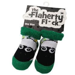 Traditional Craft Kids White & Green Shamrock Sheep Baby Socks One Size