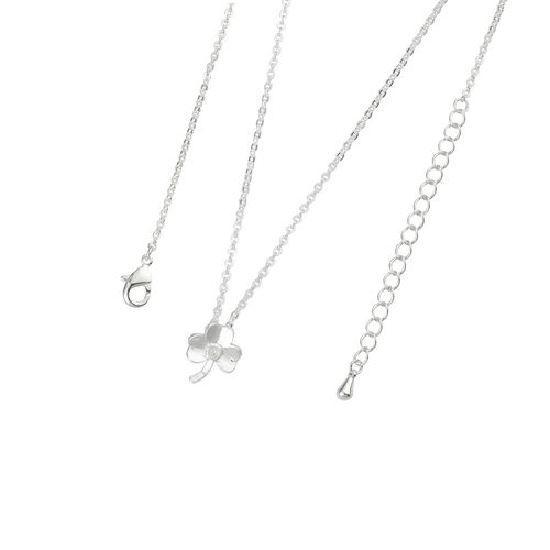 Trinity White Polished Shamrock Pendant