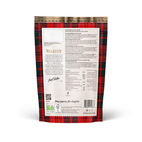 Walker's Shortbread Chocolate Chip Shortbread Share Bag 250g
