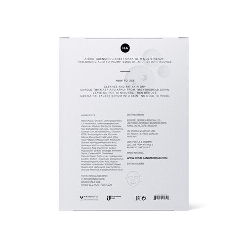 Pestle and Mortar Pure Hyaluronic Sheet Mask 3 Pack 3 Pack