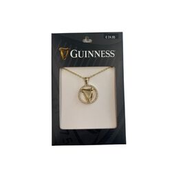 Guinness Gold Round Harp Pendant
