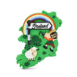 Irish Memories Irish Map Shape Resin Magnet