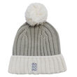 Patrick Francis Patrick Francis Taupe Cream Knit Bobble Hat One Size