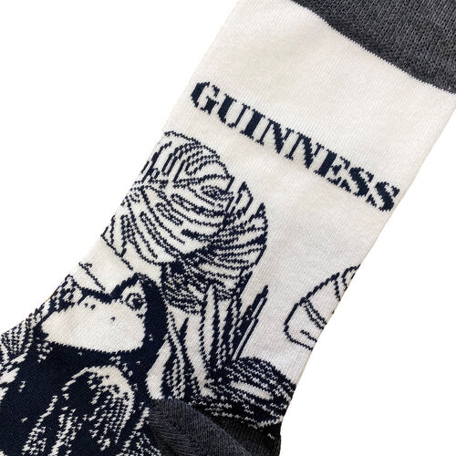 Guinness Cream & Grey Sock One Size