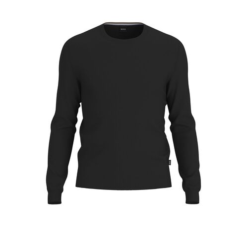 Boss Slim-fit sweater in virgin wool with crew neckline Black