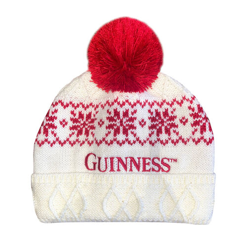 Guinness Red & Cream Knit Hat One Size