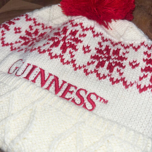 Guinness Red & Cream Knit Hat One Size