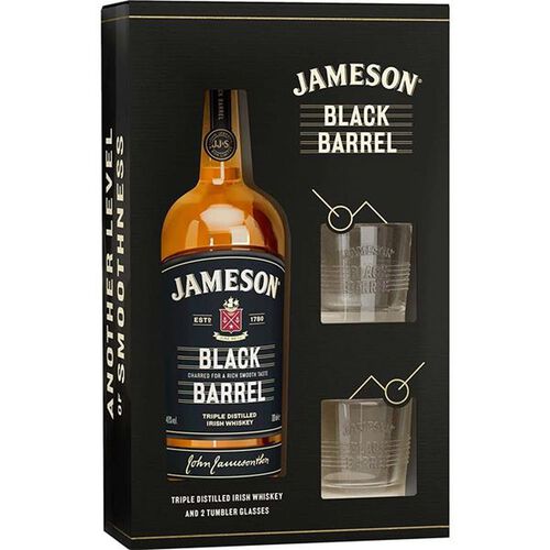 Jameson Black Barrel Glass Pack Irish Whiskey 70cl