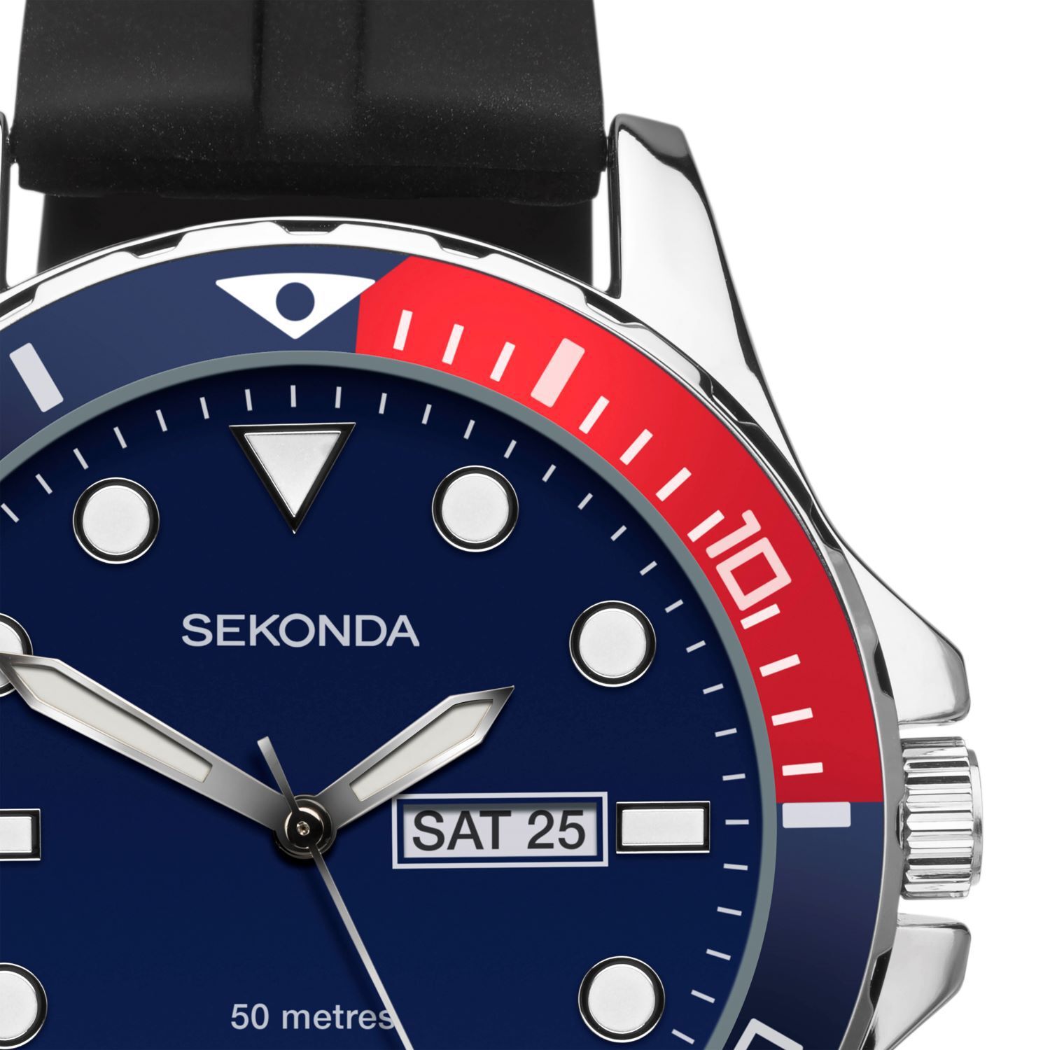 Men s Sports Watch 1580 Silver Black strap