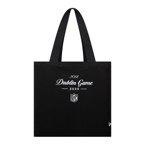 New Era Cap Shield Logo NFL Dublin Game 2025 Black Tote Bag