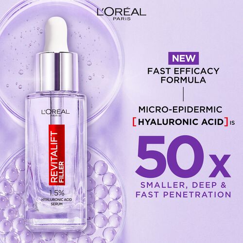 L'Oreal Paris Revitalift Filler 1.5% Hyaluronic Acid Replumping & Anti-Wrinkle Serum 30ml