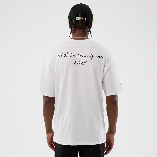 New Era Cap Pittsburgh Steelers NFL International Series Games White Oversized T-Shirt XS
