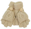 Patrick Francis Cream Aran Knitted Pom-Pom Mitten