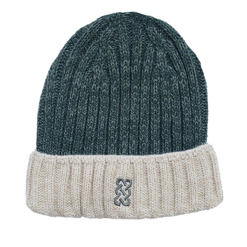 Patrick Francis Patrick Francis Green Cream Knit Hat One size