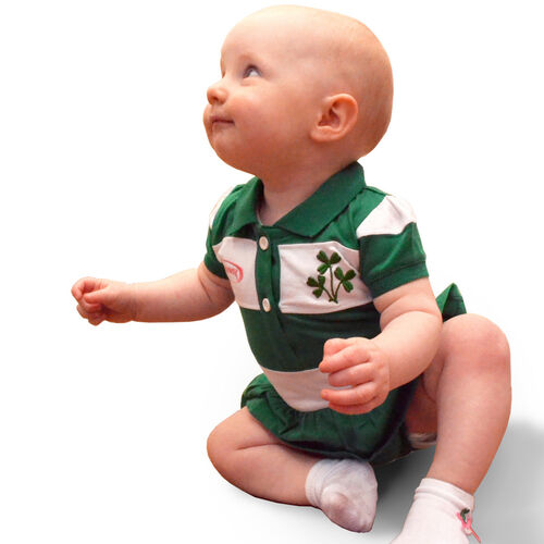 Lansdowne Kids Lansdowne Sports Green And White Stripe Baby Vest 0-6 Months