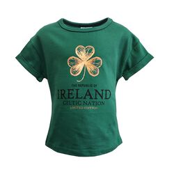 Traditional Craft Kids Republic Of Ireland Foil Shamrock Kids T-Shirt 1-2 Years