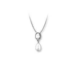 Newbridge Pearl Drop Pendant with Clear Stone