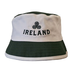 Traditional Craft Adults Reversible Ireland Bucket Hat – Celtic Green & Classic White One Size