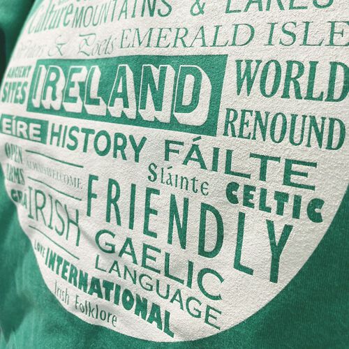 Green Island Adult Hoodie with Yellow Ireland Design XS