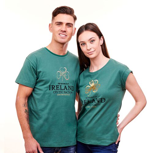Traditional Craft Adults Green Republic of Ireland Shamrock T-Shirt L