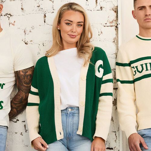 Guinness Cream & Green Knitted Cardigan XS