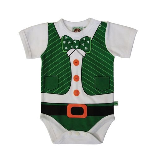 Traditional Craft Kids Leprechaun Print Baby Vest 0-6 Months