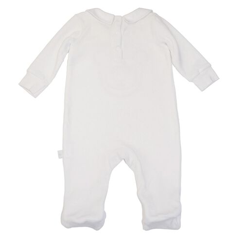 Patrick Francis Patrick Francis Cream Sheep Velour Organic Cotton Baby Vest  0-6 Months