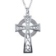 JMH Sterling Silver Filagree Celtic Cross 18 Inch Chain