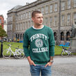 Trinity Bottle Green & White Trinity College Crest Sweatshirt   L
