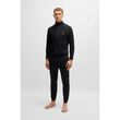 Boss Stretch-cotton jacket with embroidered logo Black