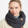 Aran Woollen Mills Snood Scarf With Buttons Derby Black