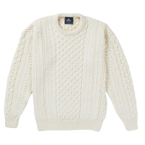 Aran Woollen Mills Traditional Aran Sweater White XXL