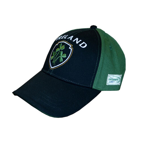 Lansdowne Adults Black Green Baseball Cap With Shamrock 