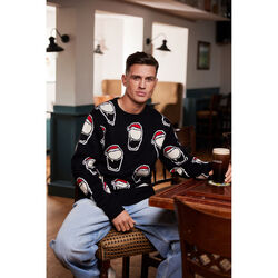 Guinness All-Over Smiley Pint Santa Jumper XS