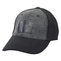 Traditional Craft Adults Black Tweed Suede Peak  Embossed Baseball Cap