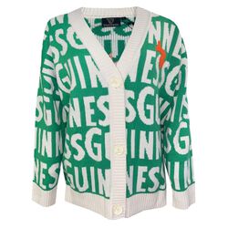Guinness Green & White Knitted Cardigan XS