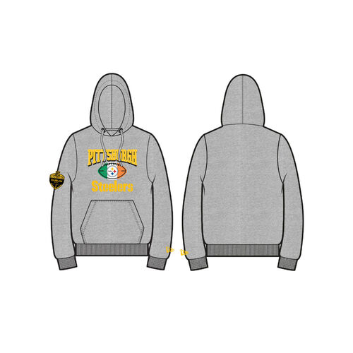 New Era Cap Pittsburgh Steelers NFL International Series Games Grey Pullover Hoodie XS