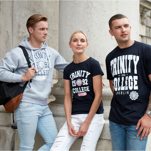 Trinity Grey Marl And Navy Trinity College 1592 Hoody   L