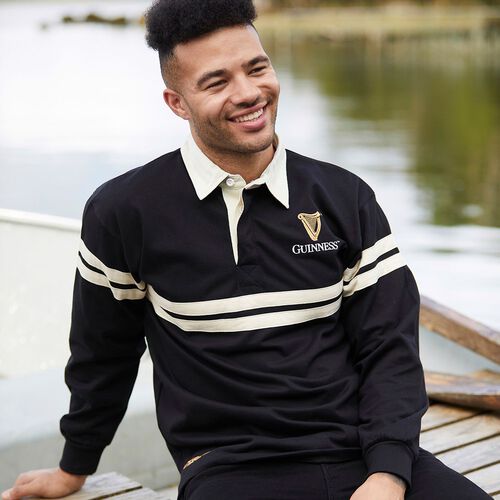 Guinness Striped Long-Sleeve Rugby Shirt S
