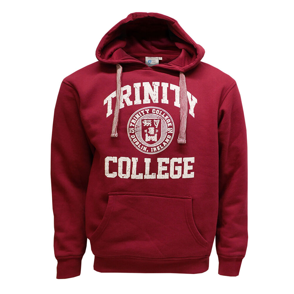 Burgundy White Trinity College Crest Hoody XS Airport Duty